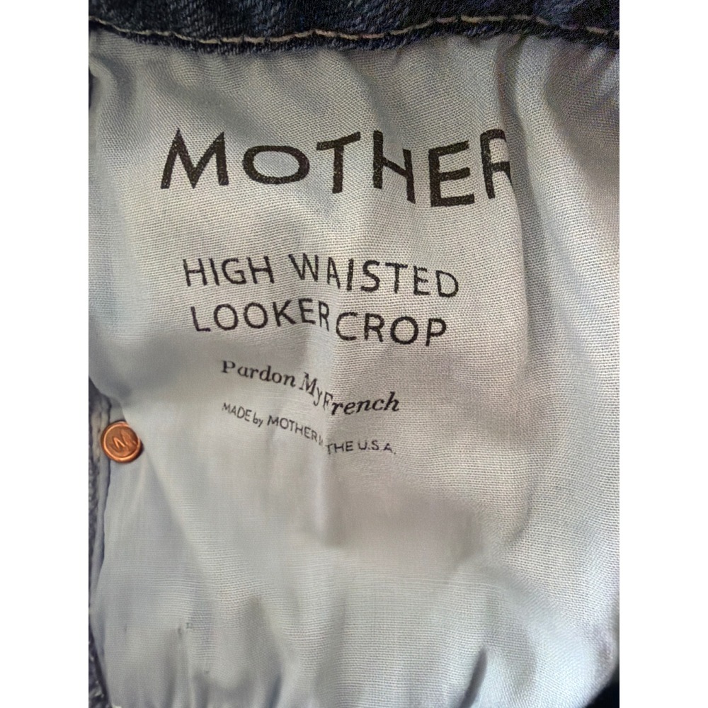 Mother High Waisted Looker Crop Skinny Jeans Pardon My French Blue Size 29 - Picture 15 of 15